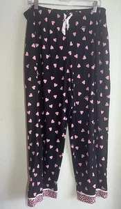 Simply Vera Wang Sleep Pants Pajamas Black Pink Hearts Women Size Xxl  Capris - Picture 1 of 5