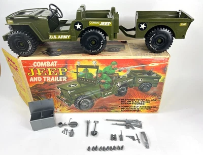 1976 Combat Jeep and Trailer & Accessories by Empire CIB - Fits GI Joe & Big Jim - Image 1 of 4