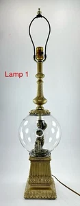 Set Of Antique Hollywood Regency Style Cherub Lamps - Picture 1 of 10