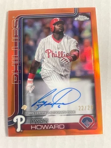 2025 Topps Cromo Ryan Howard Leyenda Naranja Ref Autógrafos Filis #22/25 SSP - Imagen 1 de 2