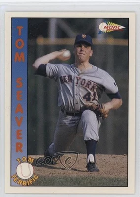 Pacific Terrific 1992 edición limitada White Border Tom Seaver #1 patio Foto 1 de 2