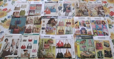 Lot of 18 Sewing Patterns bags purses Vintage Vogue, McCalls, Butterick Pets Hat - Image 1 of 4