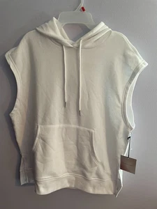 Happily grau weißer ärmelloser Hoodie Gr. Medium, Happily Grey, weiß, medium, - Bild 1 von 6