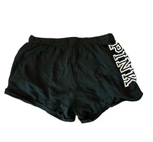 VS PINK Heritage Shorts Women’s Medium Victoria’s Secret Boyfriend Black Logo - Picture 1 of 24