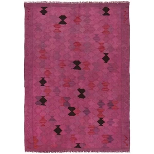 Pink Color Hand Knotted Oriental Woolen Area Rugs Kilims 4'0x5'7ft Kelims B29230 - Picture 1 of 8