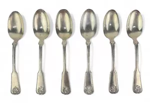 (6) Tiffany & Co. Sterling Silver Dinner Spoons Shell & Thread Pattern 7 1/8" - Picture 1 of 6