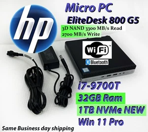 HP EliteDesk 800 G5 Mini, i7-9700T,32GB, NOWY HP 1TB NVMe SSD-Wi-Fi + BT, TYLNE USB-C - Zdjęcie 1 z 10