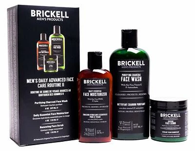 Brickell Men's Daily Advanced Face Care Facial Cleanser,Scrub,Moisturizer GIFTS. - image 1 of 4