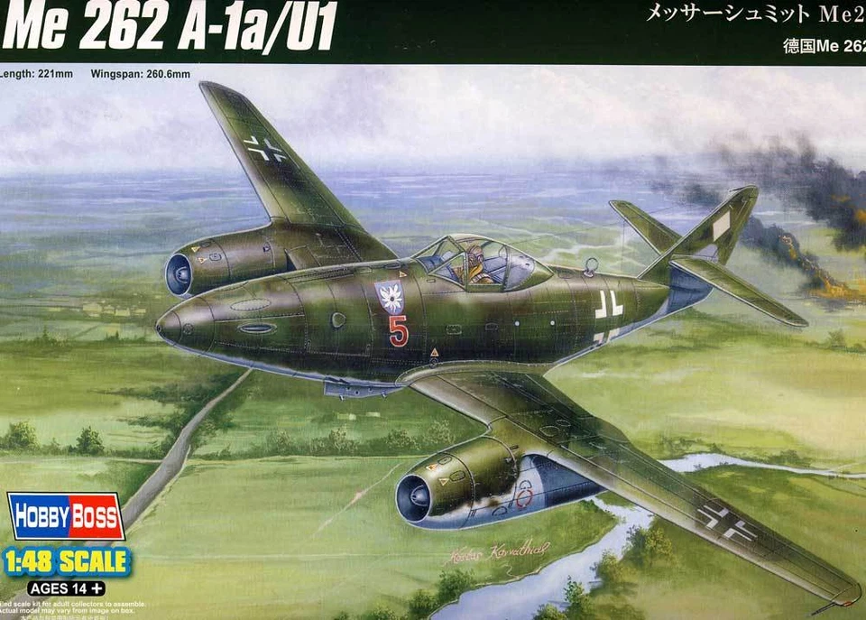 Hobbyboss Messerschmitt Me-262A-1a/U1 Schenk E-51 Edelweiss 1:48 Model Kit - Image 1 of 3
