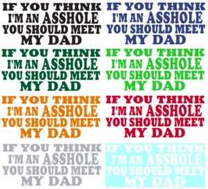 IF YOU THINK I'M AN A$%HOLE ~ YOU SHOULD MEET MY DAD ~ DECAL / STICKER - Picture 1 of 9