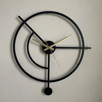 Minimalistic Chime Metal Wall Clock | Black | 50cm - Image 1 of 2