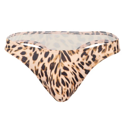 Mens Leopard Print Bikini Briefs Pouch Panties Underwear Underpants Lingerie - Image 1 of 4