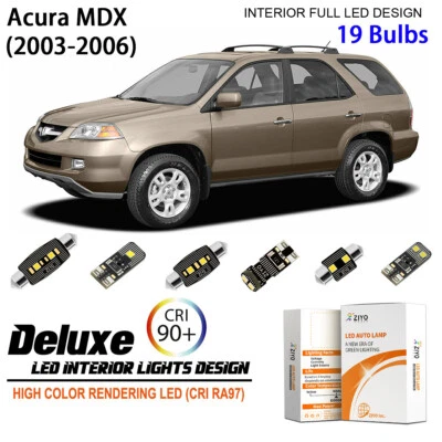 LED 车内灯套件适用于讴歌 MDX 2003 - 2006 白色 LED 灯泡升级版 — 第 1/4 张图片