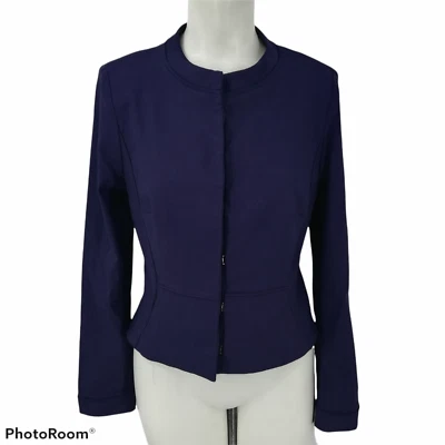 Chaqueta corta ajustada ZAC Zac Posen talla 4 nueva con etiquetas Abrigo Blazer Clásico Carrera Azul Foto 1 de 4