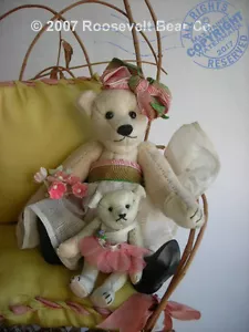 My Lovely Little Ballerina Teddy Bears w Willow Chair OOAK 1994 Cathy Peterson - Bild 1 von 24