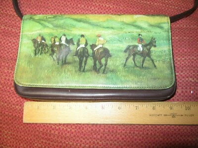 Bolso de cuero Off to the Races Caballo Icono Monedero bolso de mano 9" x 5" x 1" monedero clutch Foto 1 de 4