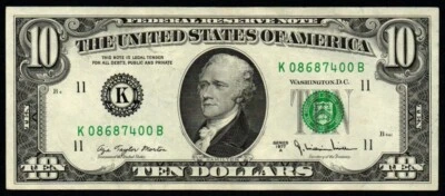 1977A $10 Better DALLAS Federal Reserve Note!  BEAUTIFUL NEAR PERFECT AU+ / UNC! - Image 1 of 2