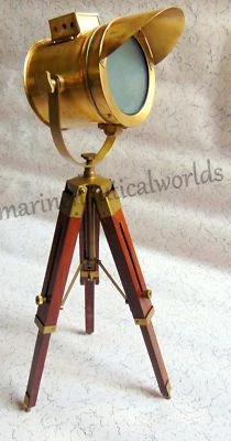 Spotlight With Wooden Tripod stand Home Decor Table Top Light lamp - Image 1 of 3