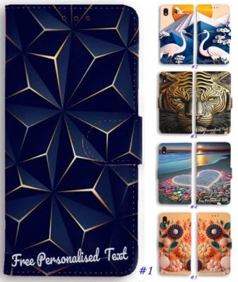 Personalised Text Wallet Phone Cover For Samsung S23 22+ Ultra FE 21 20 10 9 8 7 - Image 1 of 4