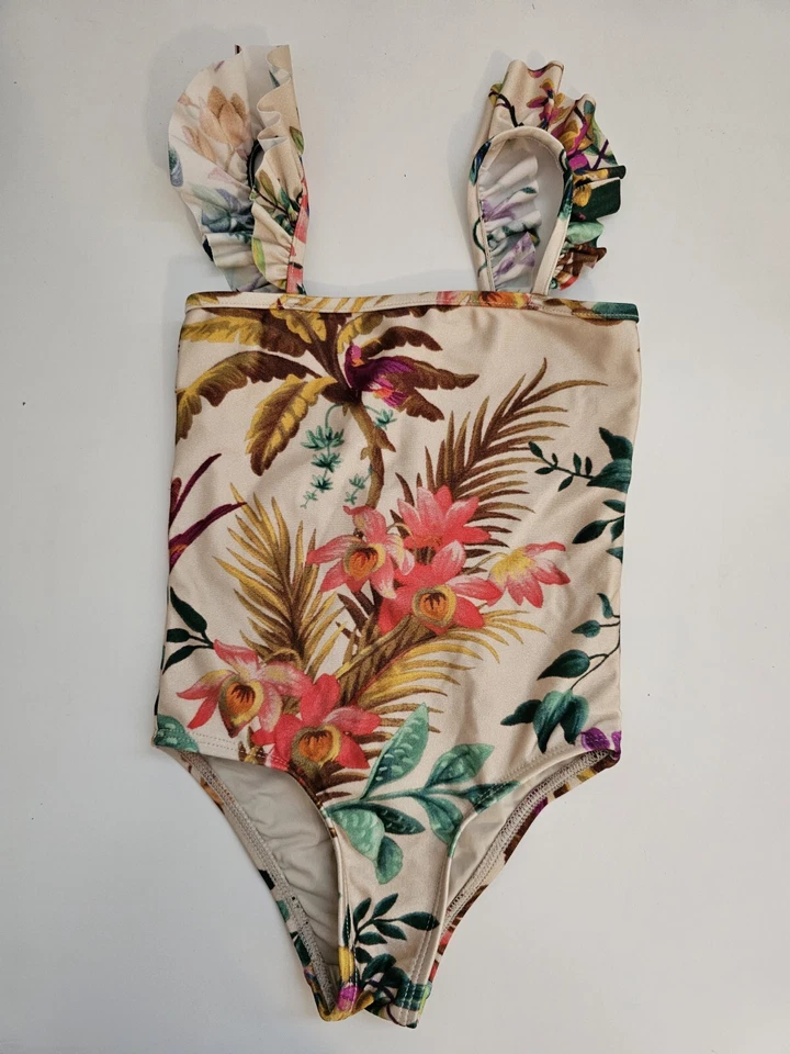 Zimmermann Baby Toddler One Piece Swimsuit Bathing Suit Flutter Sleeve 12 18 Mon - Image 1 of 4