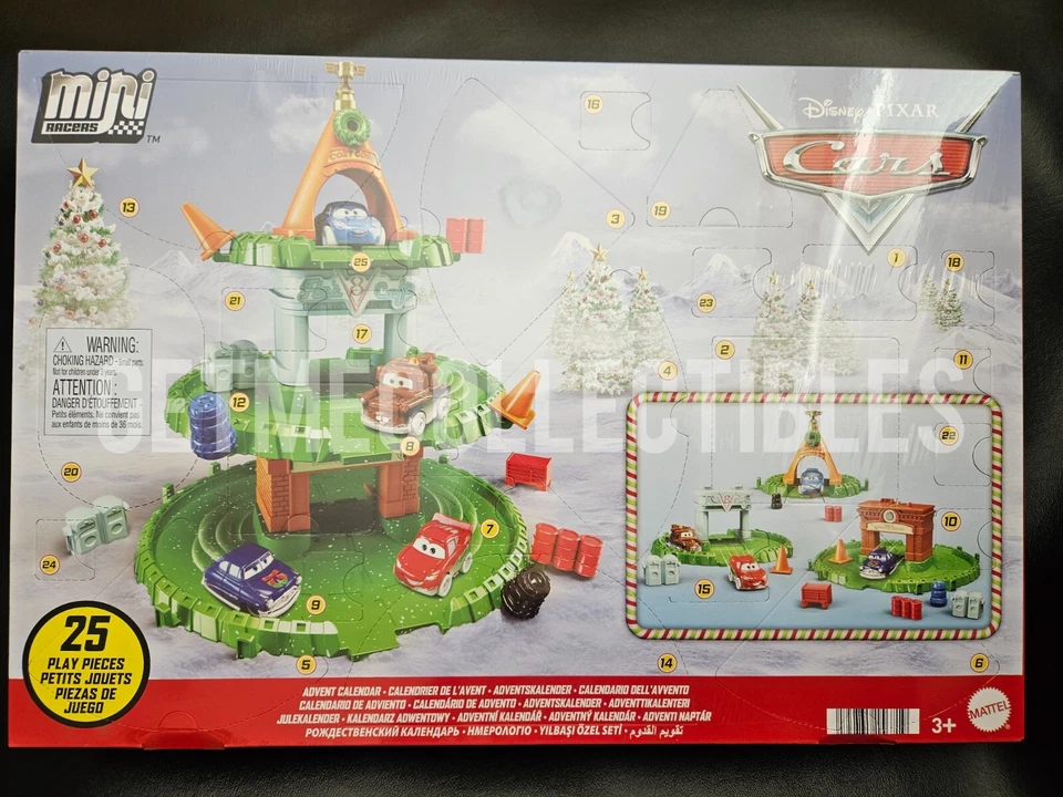 Mattel Disney Pixar Cars Mini Racers Advent Calendar 25 Surprises Include 4