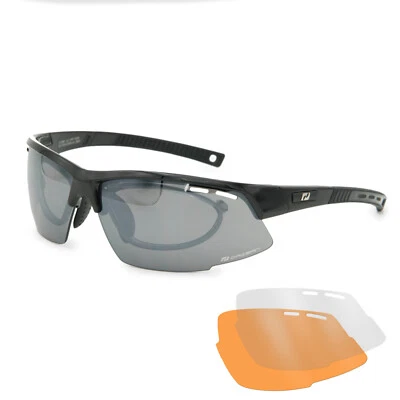 Daisan Fahrradbrille mit Optik-Clip für die Sehstärke klare orangene Gläser - Bild 1 von 4