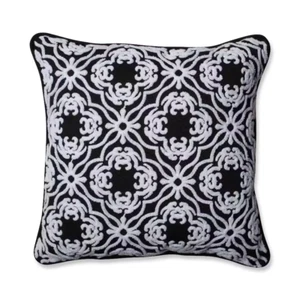 Black Square Outdoor Square Throw Pillow - Picture 1 of 3