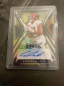 2023 Leaf Exotic Cameron Latu Auto #1/5 Rookie Chameleon First Print Ssp MINT