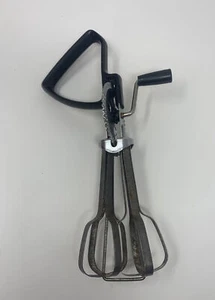 Ekco Stainless Steel Egg Beater Hand Cranked Mixer Slanted Handle Works Great US - Picture 1 of 6