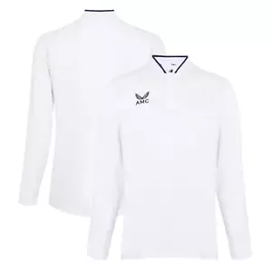 Castore Sportswear Polo Shirt Men's AMC Tennis LS White Top - New - Picture 1 of 3