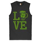 Love Beer Mug Muscle Shirt Shamrock St. Patrick's Day Irish Drinking Men's