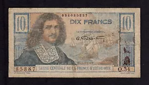 F.C. FRENCH EQUATORIAL AFRICA , 10 FRANCOS 1947 , B/C ( FINE ) SUCIO , P.21 . - Imagen 1 de 2