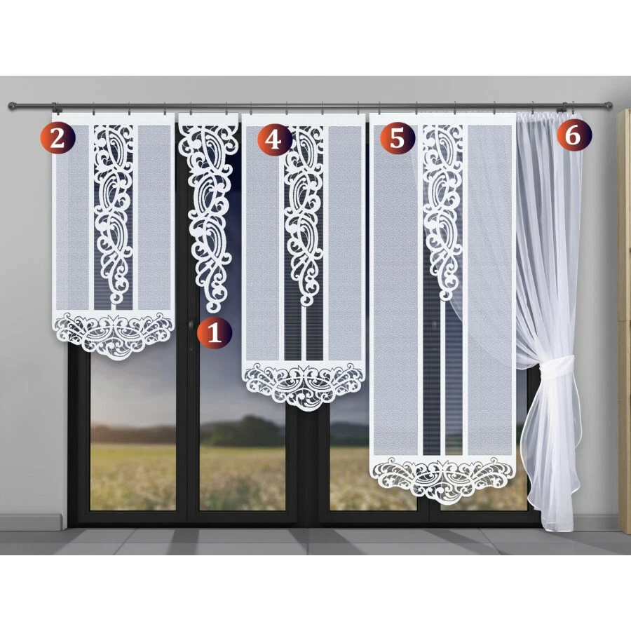 Fertiggardine Gardinen Set Vorhänge Schiebegardine Flächenvorhang Kräuselband - Bild 1 von 4