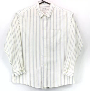 Arrow Men’s Button Up LS Collared Shirt Size 18 34/35 Multicolor Striped - Picture 1 of 4