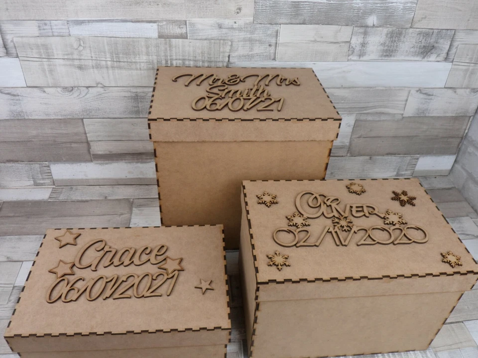 PERSONALISED MEMORY BOX - WOODEN GIFT - WEDDING, BIRTHDAY KEEP-SAFE, ENGAGEMENT - Image 1 of 4