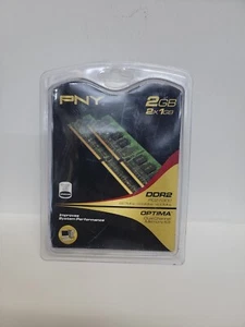 Lot Of 2 PNY 2 GB Kit (1GB each) DDR2 PC2-5300 OPTIMA DUAL CHANNEL MEMORY KIT - Picture 1 of 3