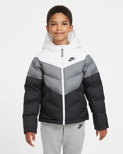 Nike Sportswear Old Kids Synthetic-Fill Jacket White Grey Navy CU9157 103 - Picture 1 of 9