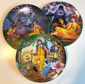 3 Vintage McDonalds Ronald Grimace Hamburgler Plastic 9 1/2" Collectors Plates - Picture 1 of 7