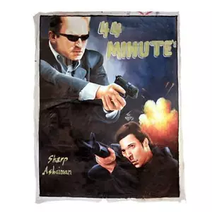 ORIGINAL AFRICAN MOVIE POSTER PAINTING FLOUR SACK GHANA WEST AFRICA 20TH C. - Picture 1 of 1