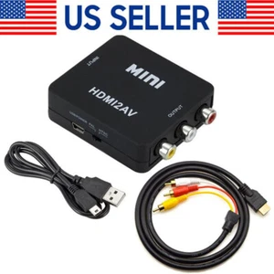 HDMI To RCA AV Adapter Converter Cable CVBS 3RCA 1080P Composite Video Audio - Picture 1 of 18