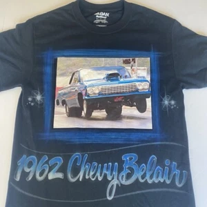 Vtg 90s T Shirt Mens Small Airbrush Car 1962 Chevy Belair Drag Race Shirt - Picture 1 of 5