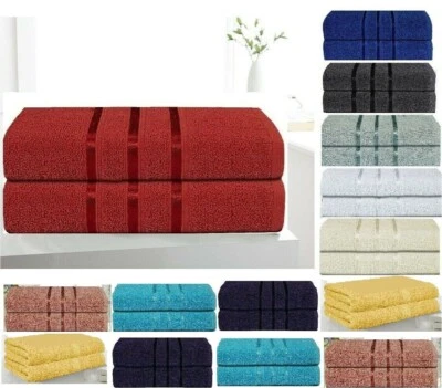 2 PACK Egyptian Luxury LARGE Bathroom TOWELS SETS BATH SHEETS Cotton Jumbo - Image 1 of 3