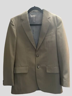 Traje Para Hombre Vintage Italiano Lana Pura Diseñador Años 80 Gris Oliva A Medida Dapper M Foto 1 de 4