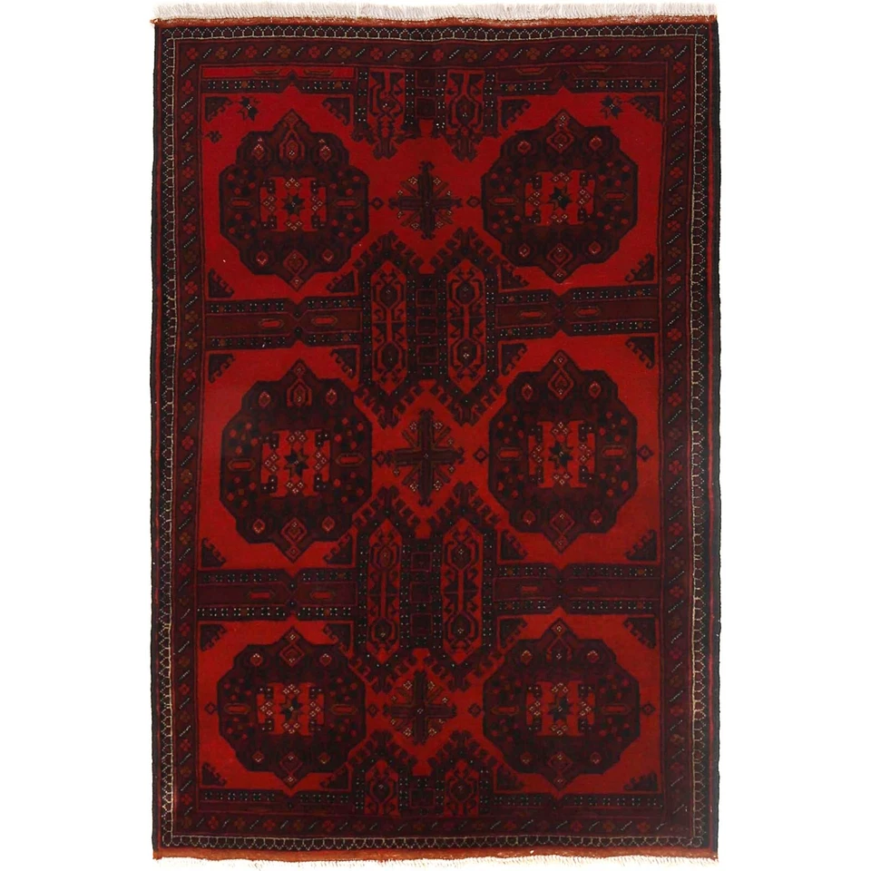 Bedroom Handmade Khal Mohammadi  Tribal Area Carpet (3'4x4'10ft) Red Rug -B30056 - Image 1 of 4