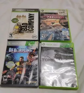 Xbox 360 Lot of 4/Bad Company Battlestations Pacific Dead Rising 2 & Tomb Raider - Picture 1 of 9