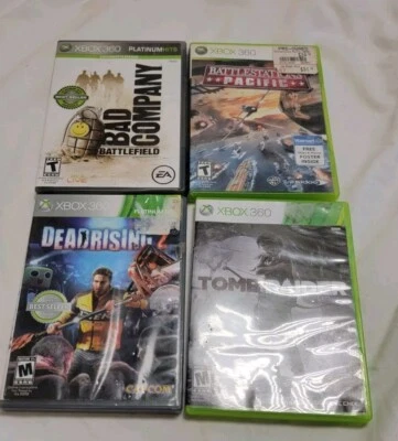 Xbox 360 Lot of 4/Bad Company Battlestations Pacific Dead Rising 2 & Tomb Raider - Image 1 of 4