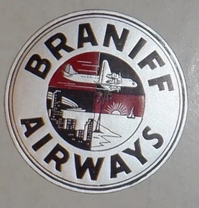 Braniff Airways Sticker - 1950's?? - 2-3/4" diameter - Picture 1 of 1