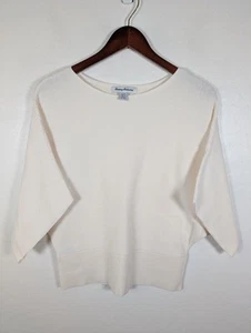 Tommy Bahama Sweater Womens Small White Ribbed Batwing Pullover Knit Casual Top - Picture 1 of 11