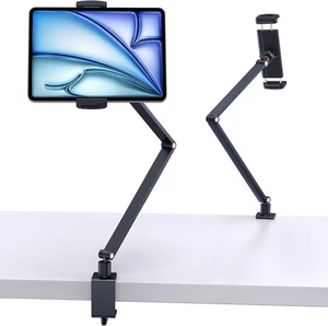 Aluminium Tablet Stand iPad Holder Adjustable Arm Clamp Mount with 360° Rotation - Picture 1 of 6