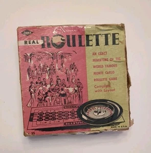 Vintage Original Mini E.S. Lowe Roulette Wheel Game Casino Gambling No Chips - Picture 1 of 11